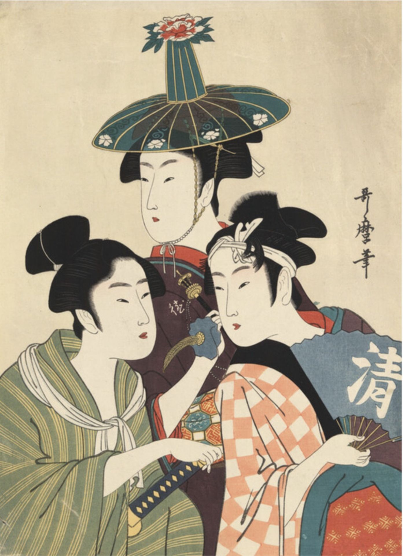 Kitagawa Utamaro "Three Young Men or Women, 1806" Print