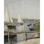 Gustave Caillebotte "Sailing Boats at Argenteuil, 1888" Offset Lithograph