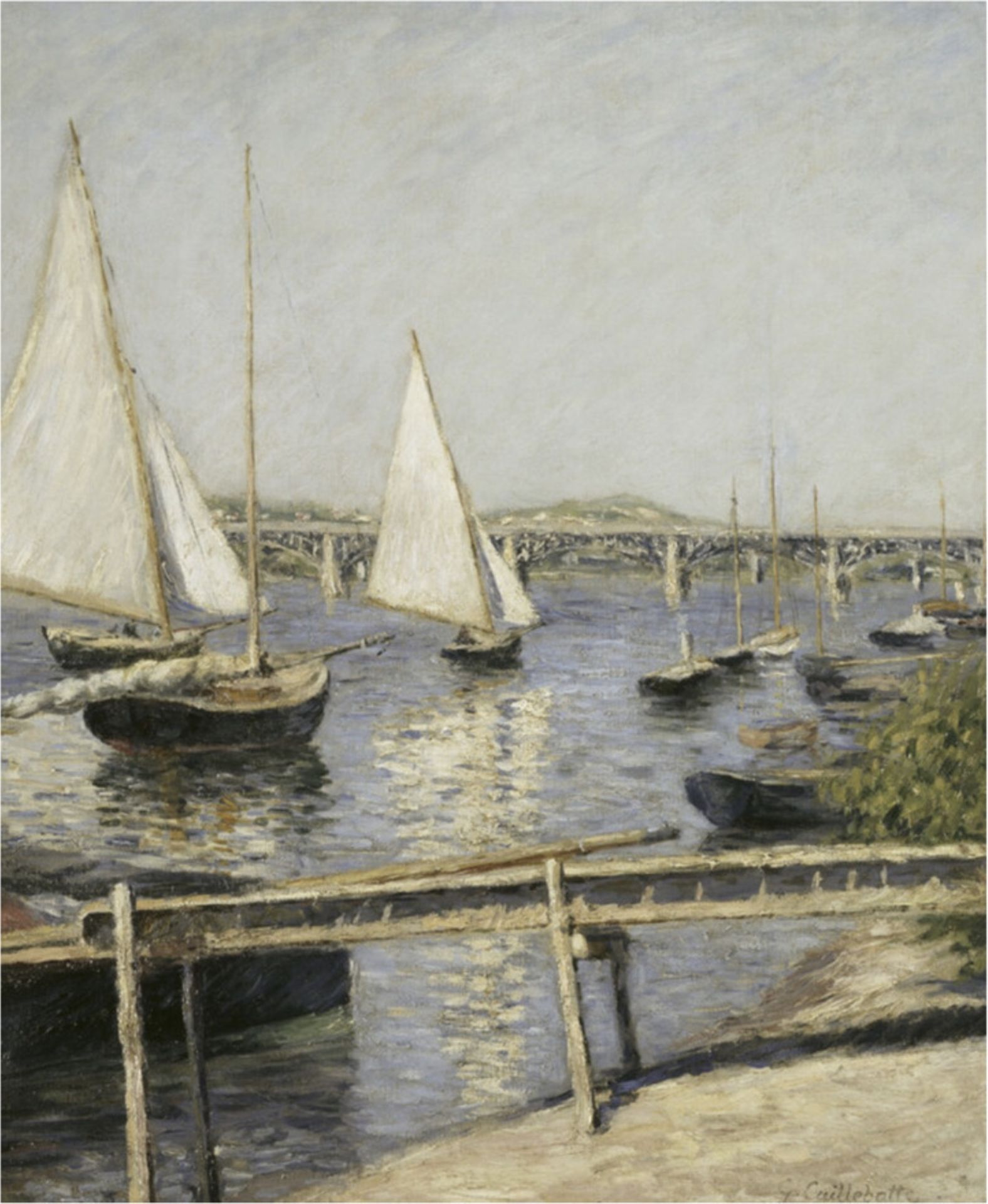 Gustave Caillebotte "Sailing Boats at Argenteuil, 1888" Offset Lithograph