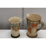 Two pieces of Crown Ducal Charlotte Rhead pottery