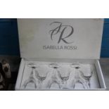 A box set of Six Isabella Rossi wine glasses