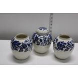 Three Bursley ware Charlotte Rhead pots TL40 (as found)