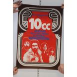 A original Leeds university Union concert poster from 1970's 10cc. Size approx 73cm x 49cm