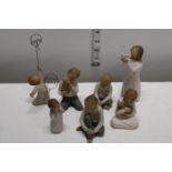 Seven assorted Willow Tree figurines