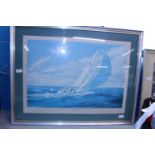 A framed limited edition 'Running down to Hobart' signed by the artist Robert Taylor and Edward