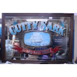 A vintage framed Cutty Sark advertising mirror. postage unavalable