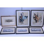 A selection of assorted framed artwork postage unavailable