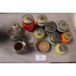 A selection of assorted condiment pots including Royal Doulton