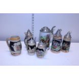 A job lot of vintage ceramic beer steins