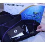 A new neoprene wet suit and snorkelling set