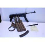 A Yugoslavian M56 sub machine gun with deactivation certificate complete with bayonet