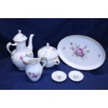 A selection of assorted Royal Copenhagen ceramics including coffee pot, milk jug and sugar bowl
