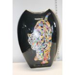 A large Goebel limited edition leopard vase