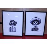 A pair of limited edition prints Day of the Dead