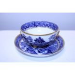 A 19th Century Davenport Longport blue & white tea bowl & saucer