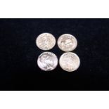 Four miniature Mexican 22ct gold coins gross weight 1.57g