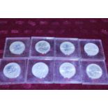 Eight collectable 1970 Isle of Man crowns