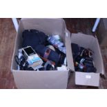 Two boxes of camera cases and accessories, postage unavailable