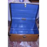 A large vintage metal trunk. Postage unavailable