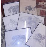 A selection of signed pencil drawings