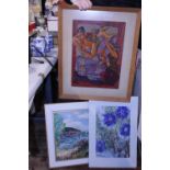 A selection of framed art work etc, shipping unavailable