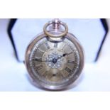 A beautiful vintage 9ct gold gentleman's pocket watch in working order with finely decorated dial,