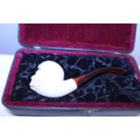 A cased Meerscham style pipe
