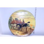 A large vintage Burley ware charger Depicting Dick Turpin