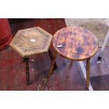 Two vintage side tables. postage unavailable.