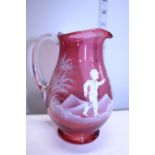 A Mary Gregory glass jug