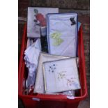 A job lot of assorted vintage linen and other materials