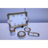 A selection of vintage Cauldron ware dressing table items