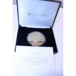 A 925 silver with 24ct gold plate proof 5oz coin limited edition of 99 158g