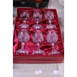 A box set of Cristallerie zwiesel wine glasses