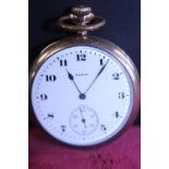 A Elgin National Watch Company gold plated pocket watch. Works intermitently (needs service)