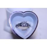 A 925 silver blue and white stone ring size O 1/2