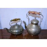 Two brass teapots