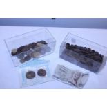 A selection of assorted coins and bank notes