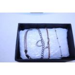 Four sterling silver bracelets and gold plate