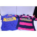 A new with tags XL Leeds Rhinos rugby shirt signed by the team and a Ladies Leeds Rhinos shirt