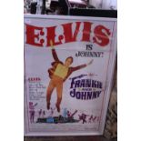 A large original framed 60's Elvis movie poster 'Frankie & Jonny'. 73cmX103cm postage unavailable.