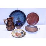 A job lot of assorted collectables including a Celtic pottery bowl. postage unavailable.