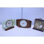 Three assorted vintage mantle clocks including Smiths and Metamec