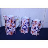 Three antique Ironstone graduated jugs