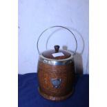 A vintage Oak barrel ice bucket