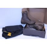A new pair of Dewalt work trousers size 40w and a new pair of safety boots size 9