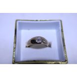 A 18ct gold diamond solitaire hallmarked for Chester (split shank) size P 1/2