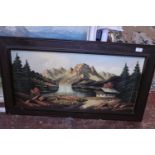 A 1970's framed oil on canvas of a German Landscape signed by the artist (unknown), shipping