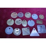 Fifteen assorted colliery pit mining tokens