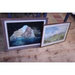 Two framed original pieces of artwork by Antony Laycock, shipping unavailable